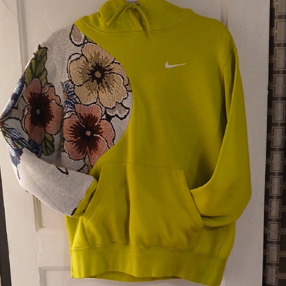 Nike Vibrant Green Hoodie with Floral Accent - Picture 1 of 3
